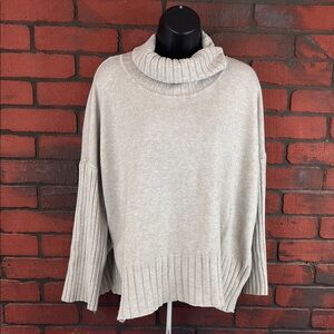 Raya Women's Large Tan Sweater – Waffle Knit,‎ Button Side Detail
